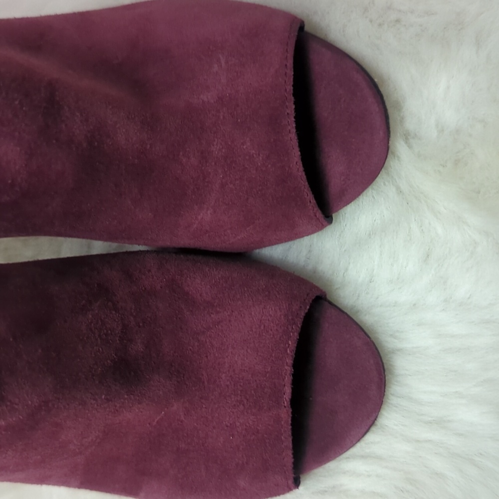 REBECCA MINKOFF Burgundy Suede Heel Booties ~ EUC - Picture 3 of 9